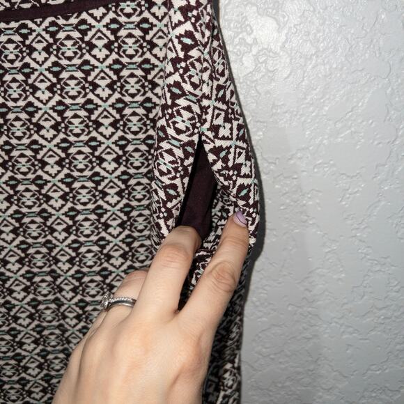 The Limited Cream & Purple Geometric A-Line Dress Size 2 Tall - Picture 2 of 7